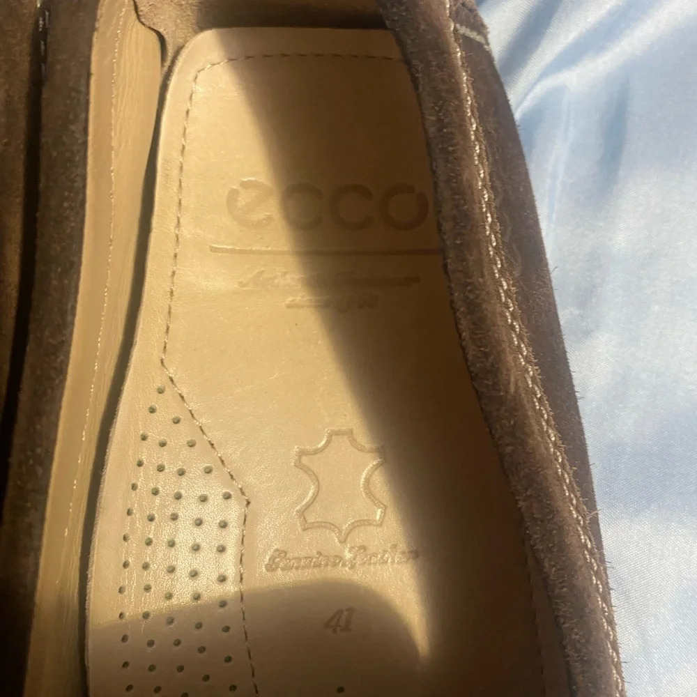 Ecco Brown Slip-On Loafers with Penny Strap - Picture 3 of 15